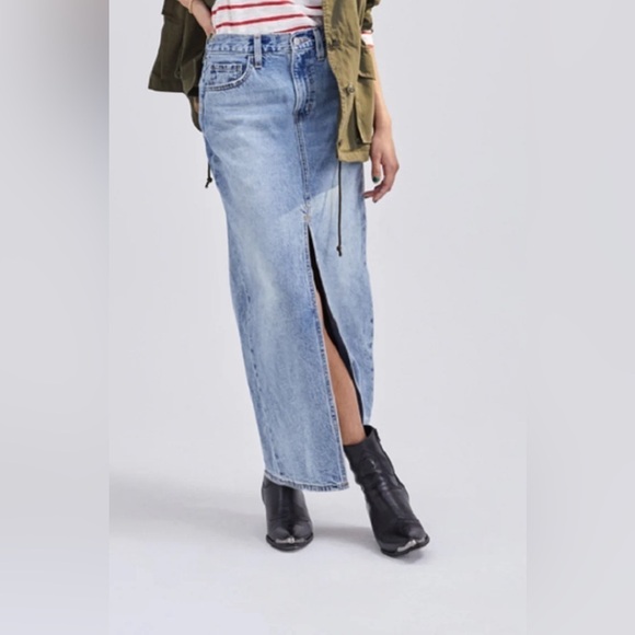 LEVI’S Denim Maxi Skirt, Sold at Free People, Size 26 (v) - Picture 1 of 14